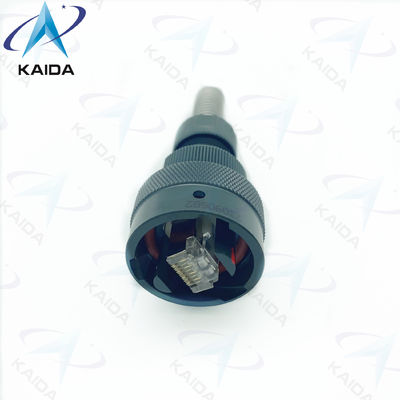 Calidad  RJ45 USB Circular Connectors Spring Backshell Network Port Connector Black Anodized fábrica