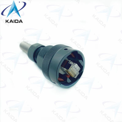 Conectores circulares RJ45 USB Conector de puerto de red de resorte negro anodizado