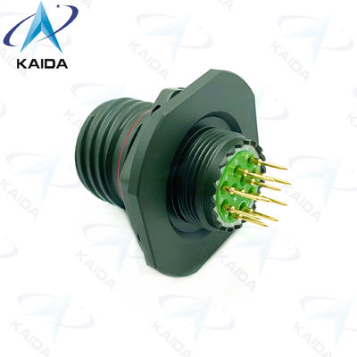 10 pines masculinos Receptor de nueces de confitura para MIL-DTL-38999 Serie III. D38999/24WC98PCN.PCB tipo.Cádmio verde oliva