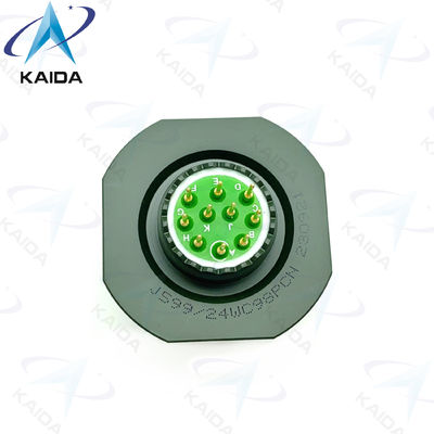 10 pines masculinos Receptor de nueces de confitura para MIL-DTL-38999 Serie III. D38999/24WC98PCN.PCB tipo.Cádmio verde oliva