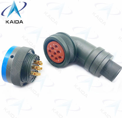 Conector en miniatura MIL-DTL-26482 Serie I con concha de cadmio verde oliva con acabado de 90 grados PT08E16-8P 8 pines masculinos