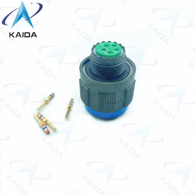 Conector de enchufe de conexión de oro de contacto de 5 hombres con rosca en acabado de cadmio verde oliva D38999/26WB05PN Serie 8D