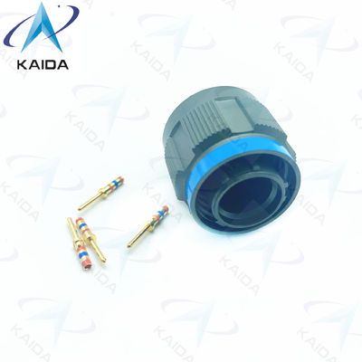 Conector de enchufe de conexión de oro de contacto de 5 hombres con rosca en acabado de cadmio verde oliva D38999/26WB05PN Serie 8D