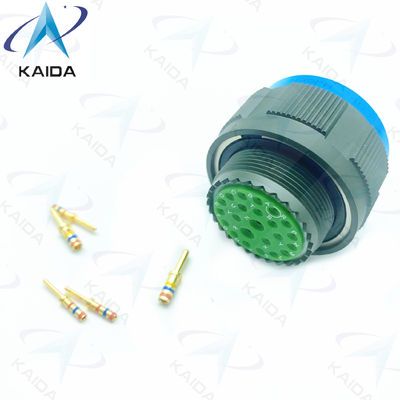500V Cadmio verde de oliva MIL-DTL-38999 Serie 3 Contactos de oro de corte 23 Pinos masculinos Serie D38999/26WE99PN.8D