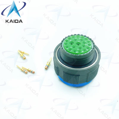 500V Cadmio verde de oliva MIL-DTL-38999 Serie 3 Contactos de oro de corte 23 Pinos masculinos Serie D38999/26WE99PN.8D
