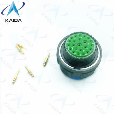 500V Cadmio verde de oliva MIL-DTL-38999 Serie 3 Contactos de oro de corte 23 Pinos masculinos Serie D38999/26WE99PN.8D