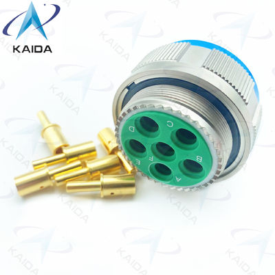Conector con rosca de aleación de cobre dorado MIL-DTL-38999 Serie 3 con voltaje nominal de 500V.D38999/26FH06PN.8D Serie.