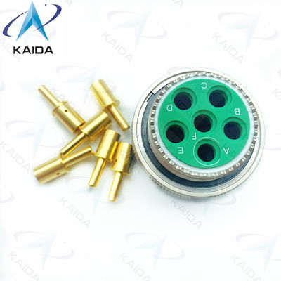 Conector con rosca de aleación de cobre dorado MIL-DTL-38999 Serie 3 con voltaje nominal de 500V.D38999/26FH06PN.8D Serie.