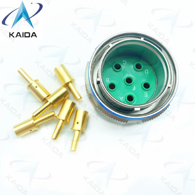 Conector con rosca de aleación de cobre dorado MIL-DTL-38999 Serie 3 con voltaje nominal de 500V.D38999/26FH06PN.8D Serie.