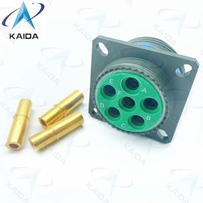 Conector de recipiente de aleación de cobre de recorte 6 contactos acabado dorado MIL-DTL-38999 Serie 3.D38999/20WH06SA.8D Serie