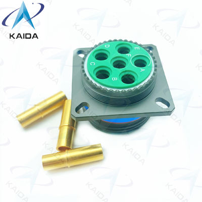 Conector de recipiente de aleación de cobre de recorte 6 contactos acabado dorado MIL-DTL-38999 Serie 3.D38999/20WH06SA.8D Serie