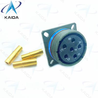Conector de recipiente de aleación de cobre de recorte 6 contactos acabado dorado MIL-DTL-38999 Serie 3.D38999/20WH06SA.8D Serie