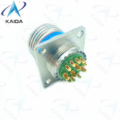 Conector de recipiente de acabado de oro de 12 contactos roscado para aleación de cobre de soldadura de 500 V D38999/20KD97PN-H de acero inoxidable