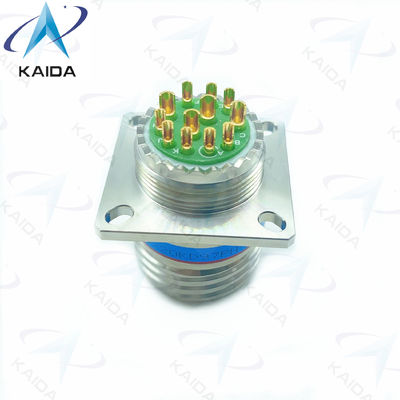 Conector de recipiente de acabado de oro de 12 contactos roscado para aleación de cobre de soldadura de 500 V D38999/20KD97PN-H de acero inoxidable