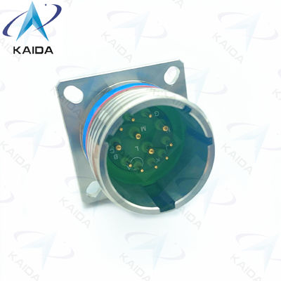 Conector de recipiente de acabado de oro de 12 contactos roscado para aleación de cobre de soldadura de 500 V D38999/20KD97PN-H de acero inoxidable