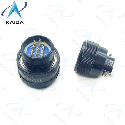 Serial Y11X Conector eléctrico circular de soldadura de aluminio anodizado negro Y11X-1210TK2