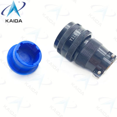Serial Y11X Conector eléctrico circular de soldadura de aluminio anodizado negro Y11X-1210TK2
