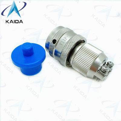 Conector eléctrico circular de aluminio de la serie Y11P con acabado de níquel sin electro / pinza de alivio de tensión Y11P-0804TK2