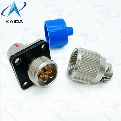 Conector eléctrico circular Receptacle 4 Contactos acabado de níquel sin electro -55.C a 125.C en funcionamiento。Y11P-0804ZK10-2