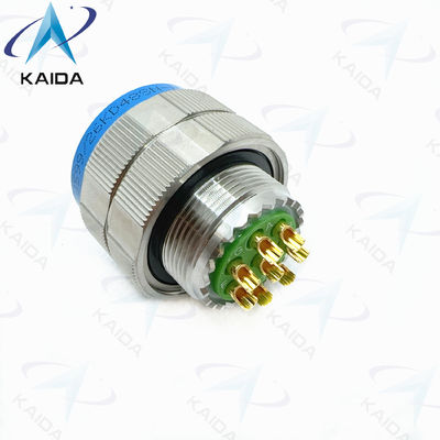 Acoplamiento roscado MIL-DTL-38999 Serie III..D38999/26KD48SN-H. Acero inoxidable pasivado. Contactos de copas de soldadura. Serie 8D.