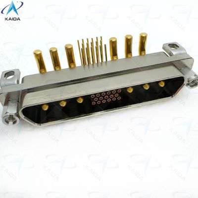 Conectores rectangulares de contacto de oro sobre níquel para rendimiento duradero Codo PCB de corriente mixta grande y pequeña J30J23P06KPW01W1P040