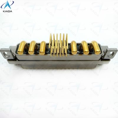 Conectores rectangulares de contacto de oro sobre níquel para rendimiento duradero Codo PCB de corriente mixta grande y pequeña J30J23P06KPW01W1P040