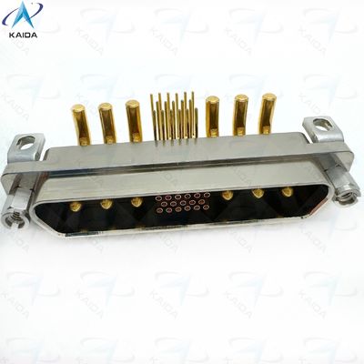 Conectores rectangulares de contacto de oro sobre níquel para rendimiento duradero Codo PCB de corriente mixta grande y pequeña J30J23P06KPW01W1P040