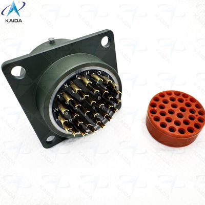 500V MIL-DTL-26482 Serie I Conector de concha de aleación de aluminio duradero para el recipiente de brida cuadrada MS3112E18-32PN industrial