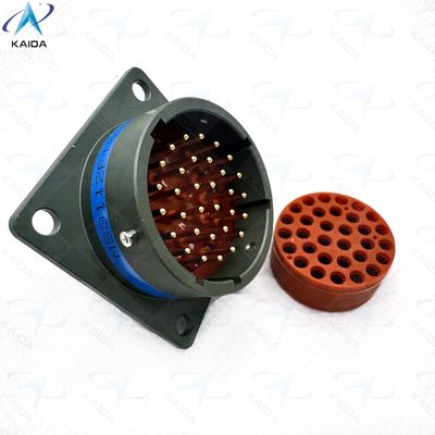 500V MIL-DTL-26482 Serie I Conector de concha de aleación de aluminio duradero para el recipiente de brida cuadrada MS3112E18-32PN industrial