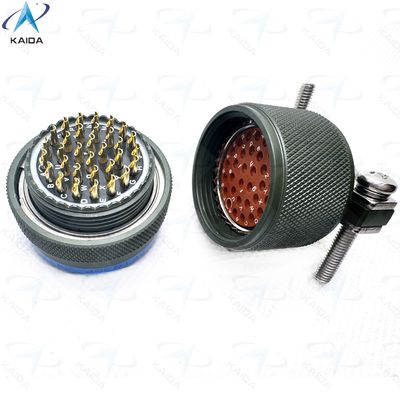 Conector en miniatura de acabado de cáscara de cadmio verde de oliva MIL-DTL-26482 Serie I para militares y aeroespaciales MS3116F18-32PN, enchufe con abrazadera de cable.