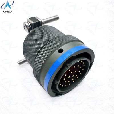 Conector en miniatura de acabado de cáscara de cadmio verde de oliva MIL-DTL-26482 Serie I para militares y aeroespaciales MS3116F18-32PN, enchufe con abrazadera de cable.