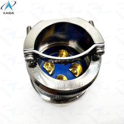 Conector eléctrico circular de cáscara de níquel inelectro 100A Nivel de corriente para maquinaria de trabajo pesado. Diseñado como mecanismo de bloqueo de empuje-tirón A prueba de lluvia A prueba de polvo Y cáscara de protección