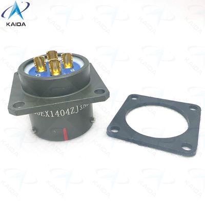 Conector eléctrico circular de la serie Y50EX con concha de conector anodizado de oliva. Soldado y hermético por adhesivo.Y50EX1404ZJ3NL