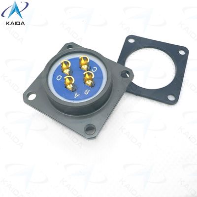 Conector eléctrico circular de la serie Y50EX con concha de conector anodizado de oliva. Soldado y hermético por adhesivo.Y50EX1404ZJ3NL