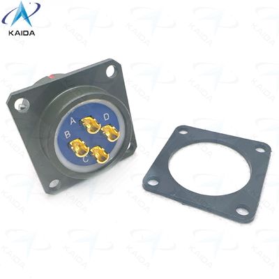 Conector eléctrico circular de la serie Y50EX con concha de conector anodizado de oliva. Soldado y hermético por adhesivo.Y50EX1404ZJ3NL