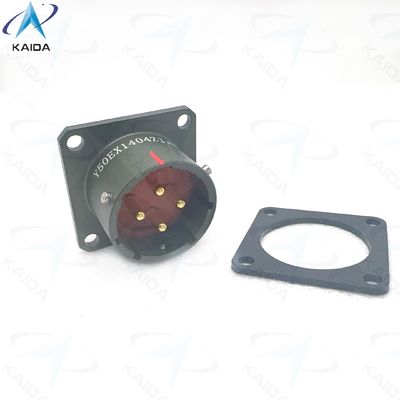 Conector eléctrico circular de la serie Y50EX con concha de conector anodizado de oliva. Soldado y hermético por adhesivo.Y50EX1404ZJ3NL