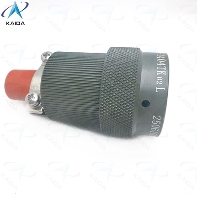 Conector eléctrico circular seguro y duradero -55C a 125C para aplicaciones industriales,Y50EX-1404TK02L,Embuto de la serie Y50EX con sujeción de cable recta,Anodizado con láminas de olivo
