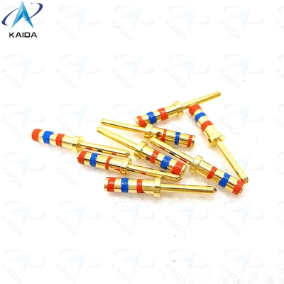 Contacto de aleación de cobre de la serie D38999 con recubrimiento de oro Cumplimiento de los requisitos del cliente.M39029/58-363.20# Contacto de pines.Bandas de color con naranja - azul - naranja