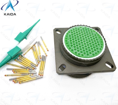 Clasificación de voltaje de 500V MIL-DTL-38999 Serie Ⅲ Acabado de contacto dorado para rendimiento. Carcasa compuesta verde oliva cadmio. D38999/20MJJ35SN 128 Pines hembra