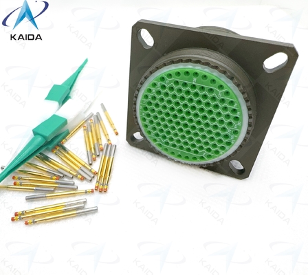 Clasificación de voltaje de 500V MIL-DTL-38999 Serie Ⅲ Acabado de contacto dorado para rendimiento. Carcasa compuesta verde oliva cadmio. D38999/20MJJ35SN 128 Pines hembra