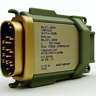 Clasificación de voltaje de 500V MIL-DTL-38999 Serie Ⅲ Acabado de contacto dorado para rendimiento. Carcasa compuesta verde oliva cadmio. D38999/20MJJ35SN 128 Pines hembra