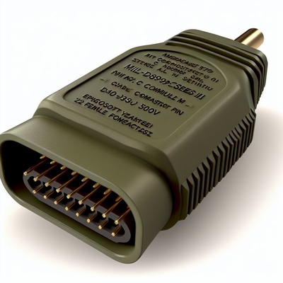 Clasificación de voltaje de 500V MIL-DTL-38999 Serie Ⅲ Acabado de contacto dorado para rendimiento. Carcasa compuesta verde oliva cadmio. D38999/20MJJ35SN 128 Pines hembra