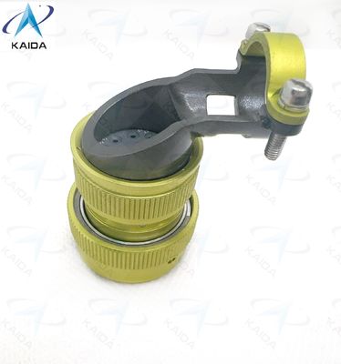 Conector Eléctrico Circular Serie ZH23, Carcasa de Aluminio Anodizado para Aplicaciones Industriales. ZH23-19/24P-8-B con abrazadera de cable en ángulo.
