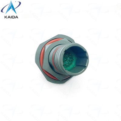 Receptáculo de tuerca de seguridad de la serie MIL-DTL-38999 Ⅲ con clasificación de corriente de 5 A para aplicaciones industriales y aeroespaciales. Cadmio verde oliva. TV07WCI11-35PA