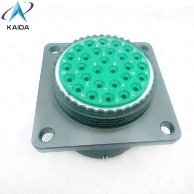 Conector de la serie 1 MIL-DTL-38999 con clasificación de corriente de 13 A, rango de temperatura de menos 55 grados Celsius a más 125 grados Celsius y acabado de carcasa cadmio verde oliva. MS27656T23B29SA