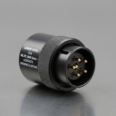 Clasificación actual 7.5 A MIL DTL 26482 Serie I 6 contactos Conector circular adecuado para aplicaciones aeroespaciales y de defensa