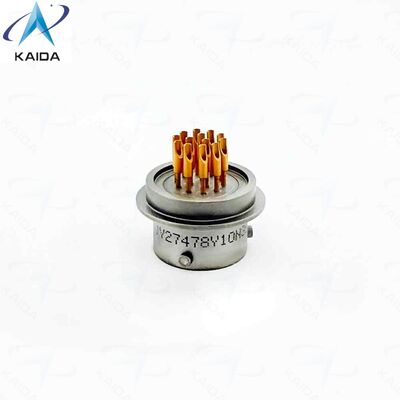 Conector hermético MIL-DTL-38999 Serie II. Acero inoxidable con revestimiento de níquel pasivado. MS27478Y10N35PN.