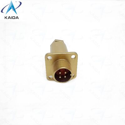 Conector de receptáculo de brida cuadrada PC-4ZJ, conector estándar ruso serie PC. PC4ZB. Aleación de aluminio, acabado cromado