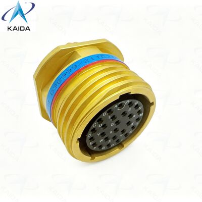 Conector MIL DTL 38999 Serie III con pasivación de bronce. TV01.D38999/21TE26SN. Disposición de inserción de 17-26. 26 pines hembra.