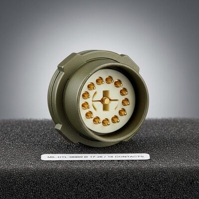 18 Número de contactos MIL-DTL-38999 Serie III Conector Circular con Disposición de Inserción 17-26 para Conexiones Seguras